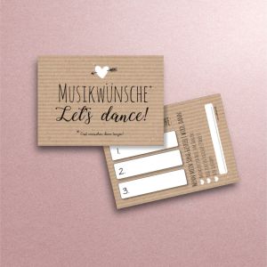 Musikwunschkarten für die Hochzeit | Kraftpapieroptik Musikwunschkarten für die Hochzeit | Kraftpapieroptik