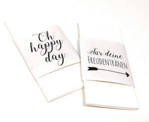 Banderolen für Freudentränen, Banderolen für Taschentücher, Freudentränenbanderolen, Hochzeitsdeko, Banderolen für Freudentränen, Banderolen für Taschentücher, Freudentränenbanderolen, Hochzeitsdeko,