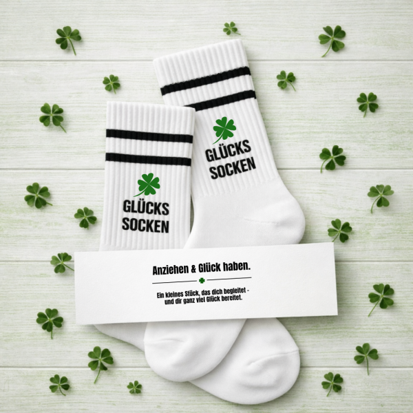 Glückssocken Geschenk Prüfung - Coole Socke Glück Geschenk mit Spruch