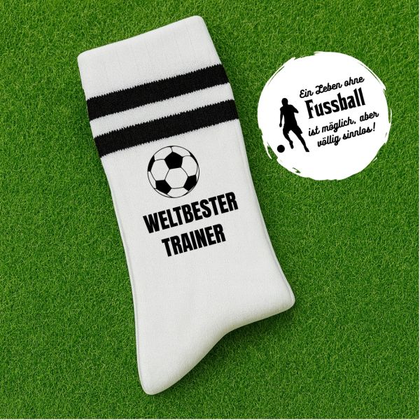 Trainer Geschenk | Sportsocken „Weltbester Trainer*in“ – Fußball