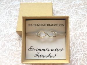 Geschenk für die Trauzeugin Armband Infinityzeichen in Geschenkschachtel Geschenk für die Trauzeugin Armband Infinityzeichen in Geschenkschachtel