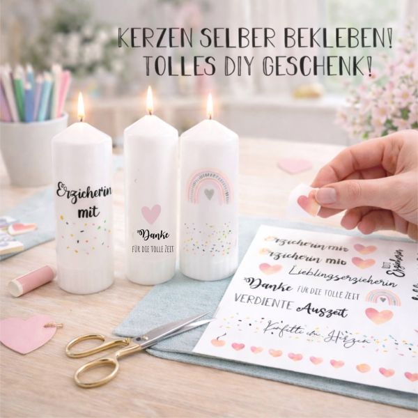 Kerzensticker Erzieherin | Wasserschiebefolie zum Verzieren