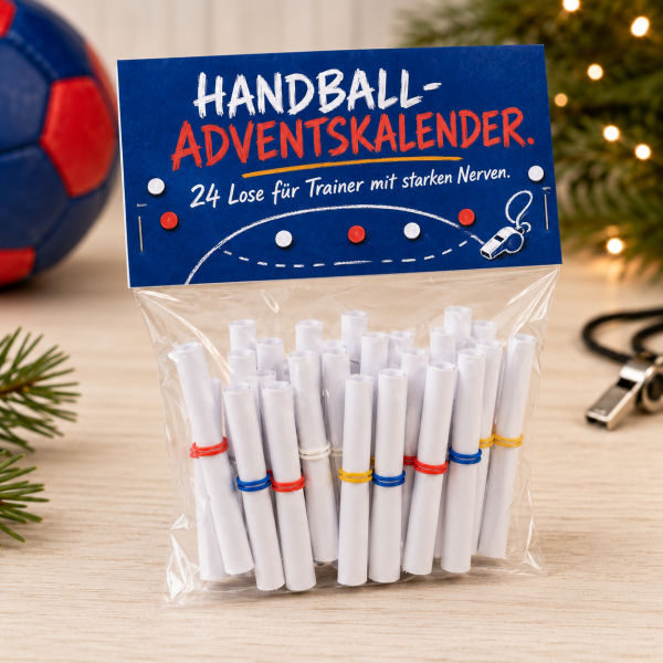 Handball Adventskalender für Trainer – 24 lustige Lose zum Ausdrucken