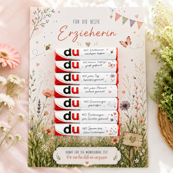 Abschied Erzieherin Geschenk PDF | Duplo Banderolen Kita Abschied | Lehrer Geschenk | Schulbegleiter