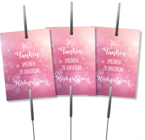 KARTEN FÜR WUNDERKERZEN | ZUM HOCHZEITSTANZ PINK/WEIß KARTEN FÜR WUNDERKERZEN | ZUM HOCHZEITSTANZ PINK/WEIß