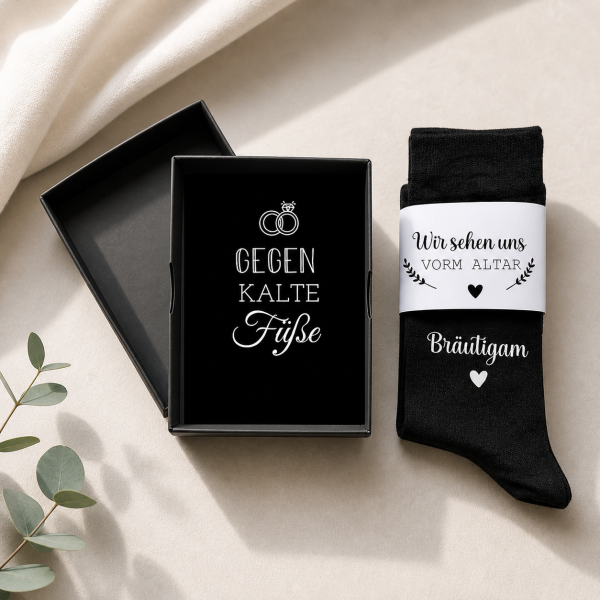 Hochzeit Geschenk Socken "Gegen kalte Füße" für den Bräutigam