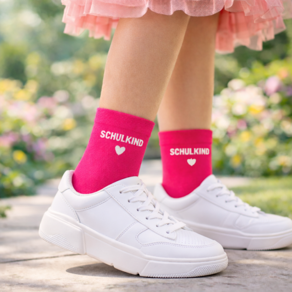 Einschulung Geschenk | Schulkind Socken pink