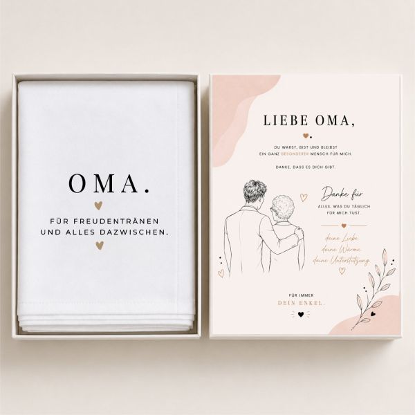 Hochzeit Taschentuch für Freudentränen "Oma des Bräutigams" " Stofftaschentuch