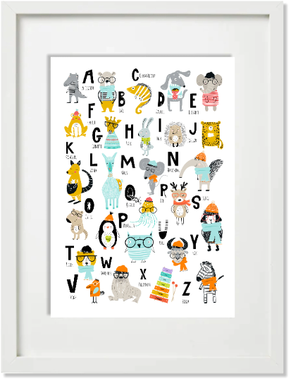 Großes Poster Tier ABC Tieralphabet Buchstabenposter Einschulung Kinderzimmer Deko