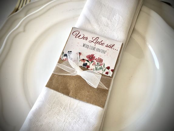 Gastgeschenk Hochzeit Blumensamen, Tüten & Karten Wildblumen