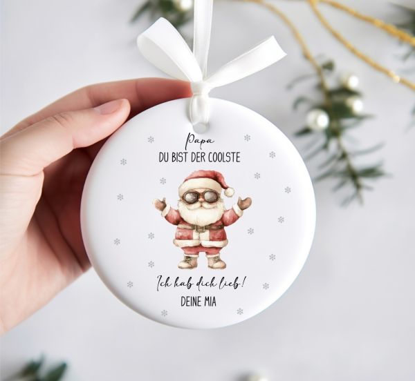 Personalisiertes Weihnachtsbaum Ornament Patenonkel Papa Weihnachtsmann