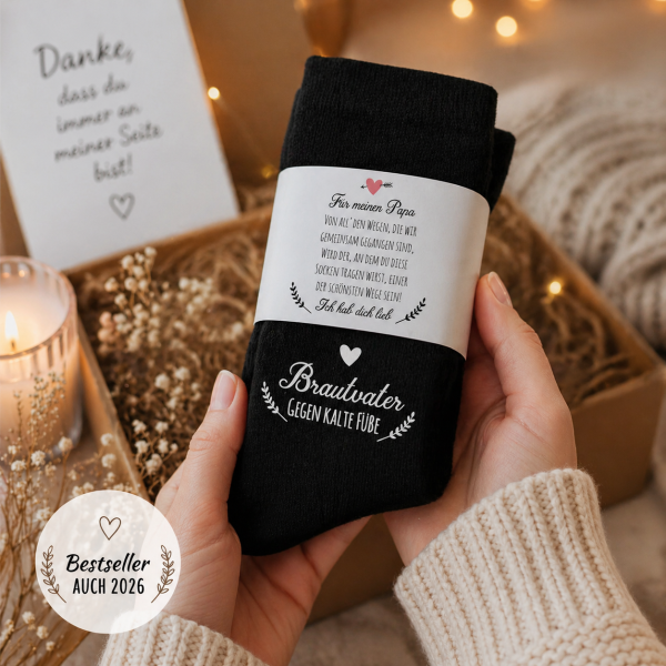 Brautvater - Hochzeit Geschenk Socken "Gegen kalte Füße"