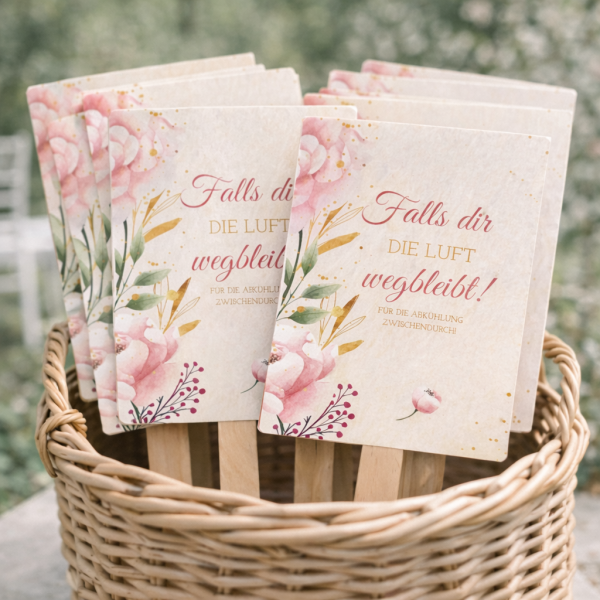 Hochzeitsfächer DIY – Liebe liegt in der Luft – Eleganter Garten