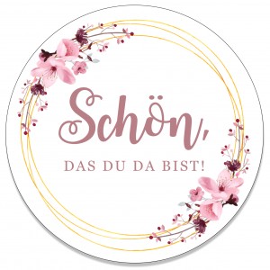 Aufkleber für die Hochzeit, Taufe, Kommunion "Schön, dass du da bist" Aufkleber Gastgeschenk Firmu Aufkleber für die Hochzeit, Taufe, Kommunion "Schön, dass du da bist" Aufkleber Gastgeschenk Firmu