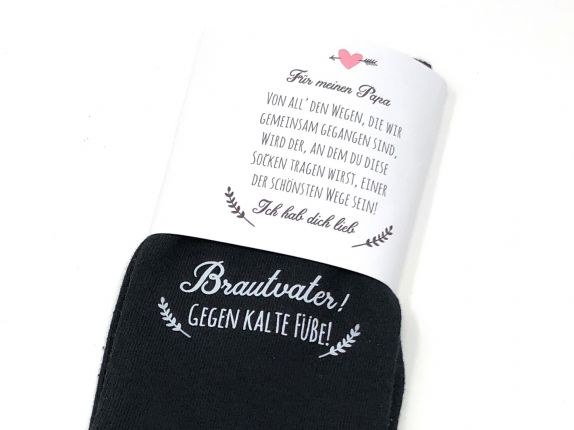 Hochzeit Geschenk Socken "Gegen kalte Füße" für den Brautvater