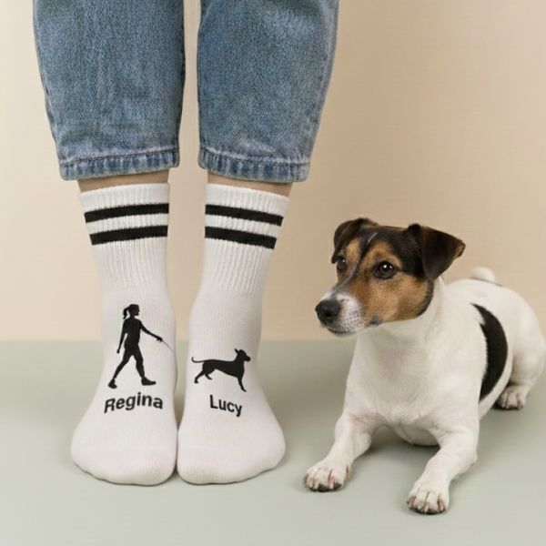 Hund und Besitzer personalisierte Socken für Hundebesitzer
