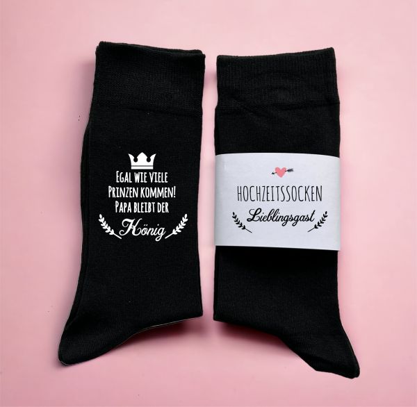 Hochzeit Geschenk Socken "Gegen kalte Füße" für den Brautvater, Papa bleibt König