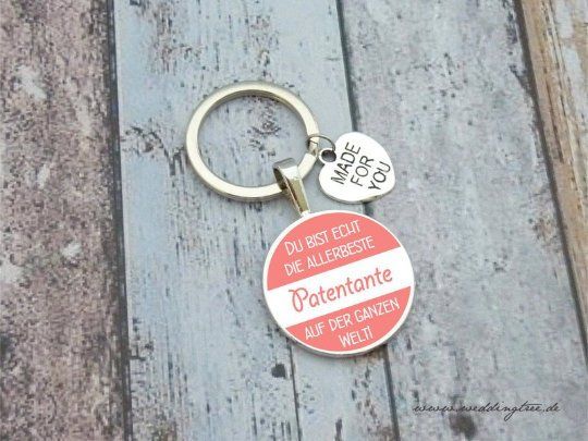 Patentante Anhänger, Schlüsselanhänger, Geschenk Freundin, Schlüsselanhänger Geschenk zur Taufe, Pat