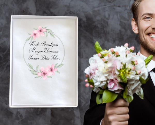 Hochzeit Taschentuch für Freudentränen "Immer dein Sohn" Stofftaschentuch