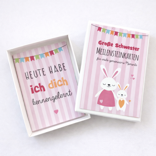 Meilensteinkarten Große Schwester | Geschenk zur Geburt