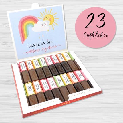 Aufkleber Set für Merci Schokolade | persönliches Geschenk für die Erzieherin / Kindergärtnerin