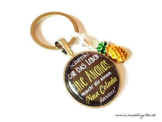 Anhänger Ananas, Schlüssel, Schlüsselanhänger, Pina Colada, Geschenk Freundin, Schlüsselübergabe, ne