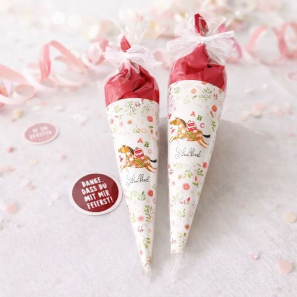 DIY Mini Schultüten Einschulung | Motiv Pferd | Deko & Gastgeschenk