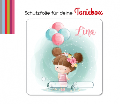 Schutzfolie passend für Toniebox, Mädchen Luftballon