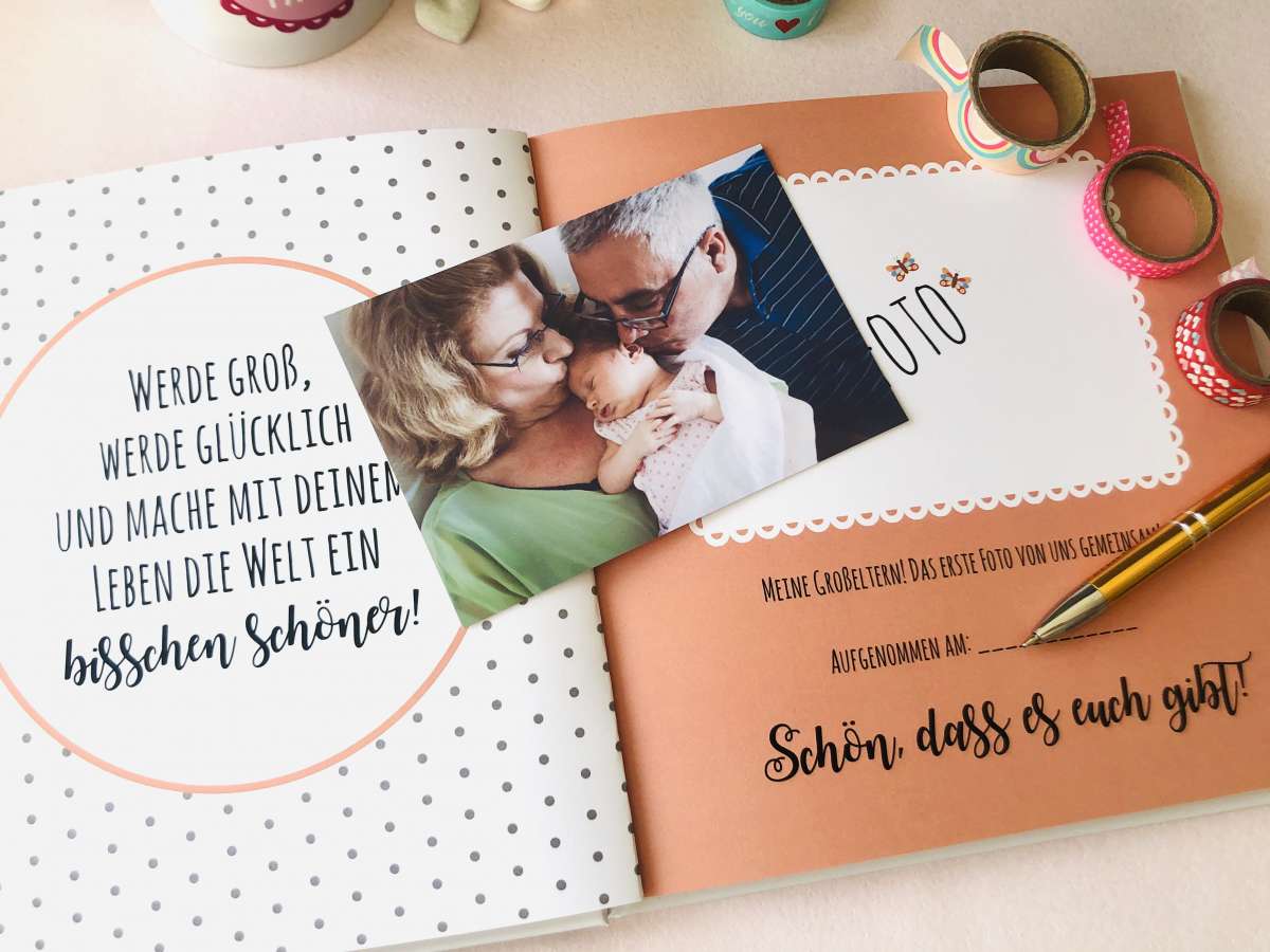 Babytagebuch, Unser Enkelkind, Erinnerungsalbum für Großeltern Geschenk zur Geburt