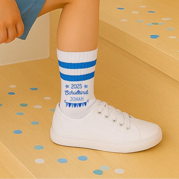 EINSCHULUNG Schulkind Socken mit Name personalisiert, Schulanfang Outfit, GESCHENK für die Schultüte