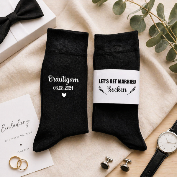 Hochzeitssocken mit Personalisierung | Personalisierte Aufdrucke | Getting Ready Hochzeit Accessoire