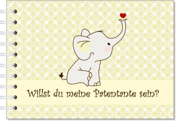 Geschenk für die Patentante - Willst du meine Patentante sein? Geschenkbuch Elefant