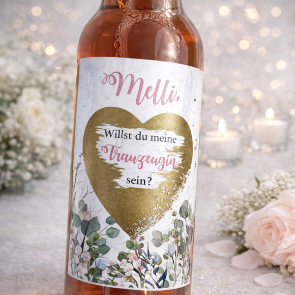 Rubbel Flaschenetikett Trauzeugin | Willst du meine Trauzeugin sein