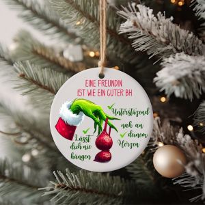Personalisierter Weihnachtsbaumanhänger "Freundin" Geschenk zum Nikolaus, Weihnachten, Grinch BH Personalisierter Weihnachtsbaumanhänger "Freundin" Geschenk zum Nikolaus, Weihnachten, Grinch BH