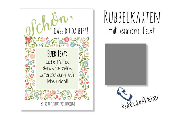 Gastgeschenk Hochzeit - Rubbelkarten Boho