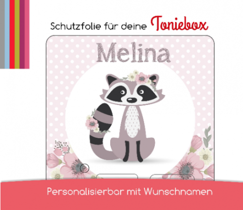 Schutzfolie passend für Toniebox, Waschbär