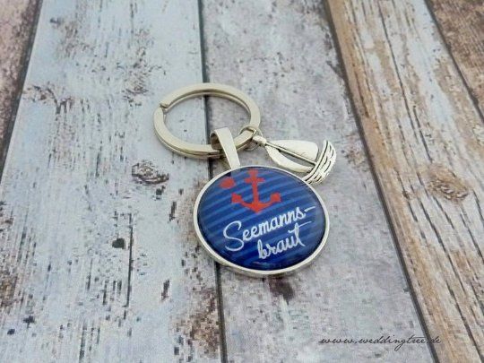 Geschenk Braut, individueller Schlüsselanhänger, Schlüsselanhänger Geschenk zur Hochzeit, Anker, Mar