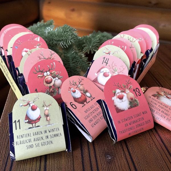 DIY Adventskalender Download | Lustiges unnützes Wissen | Banderolen für Ritter Sport Minis