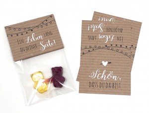 Gastgeschenk zur Hochzeit, Ein Leben lang an deiner Seite, Kraftpapier Gastgeschenk zur Hochzeit, Ein Leben lang an deiner Seite, Kraftpapier
