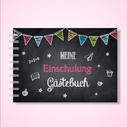 Gästebuch Einschulung | Hurra ich bin ein Schulkind Tafeldesign-
