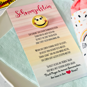 Gastgeschenk SCHMUNZELSTEIN Einschulung Taufe Kommunion Konfirmation Firmung Gastgeschenk SCHMUNZELSTEIN Einschulung Taufe Kommunion Konfirmation Firmung