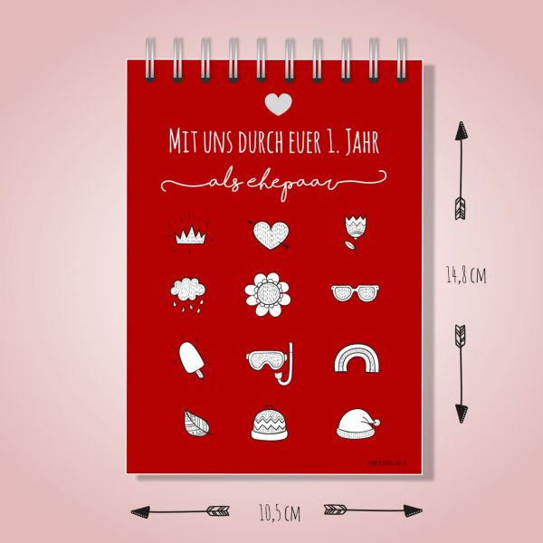 Mit Uns Durch Euer 1. Jahr Aufgaben Ideen Hochzeitsspiel ""Mit uns durch euer 1. Jahr"", Geschenk zur Hochzeit