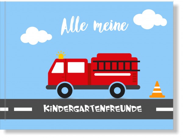 Freundebuch Kindergarten Feuerwehr, Erinnerungsbuch Kindergarten