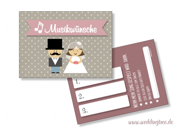 Musikwunschkarten für die Hochzeit | Brautpaar