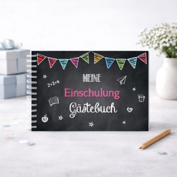 Gästebuch Einschulung | Hurra ich bin ein Schulkind Tafeldesign-