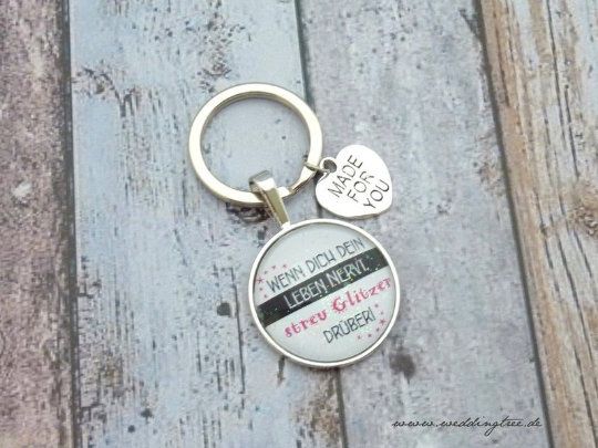 Streu Glitzer drüber Anhänger, Schlüsselanhänger, Freundschaft, Hochzeit, Humor, Freundin, Kinder, d