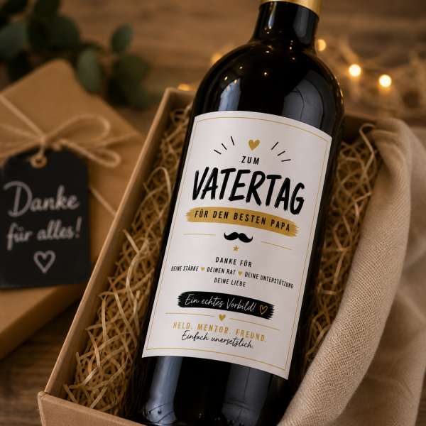 Vatertag Geschenk Papa | Weinetikett, Bier Wein Flasche Aufkleber | Papa du bist der Beste