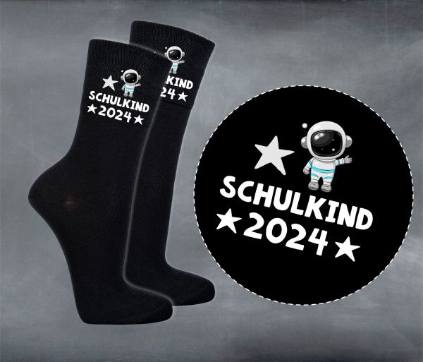 EINSCHULUNG Schulkind Socken GESCHENK für die Schultüte Astronaut