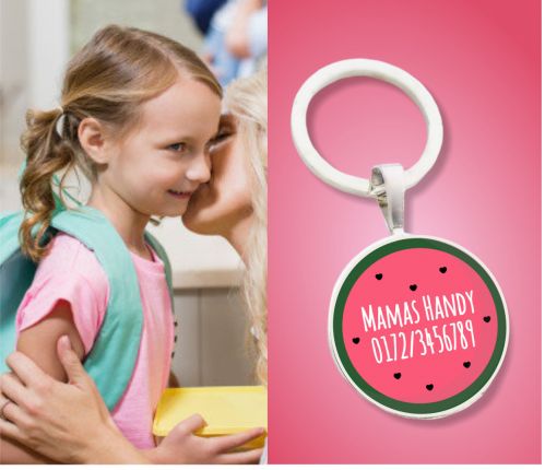 Kinder Anhänger Notfallnummer Melone
