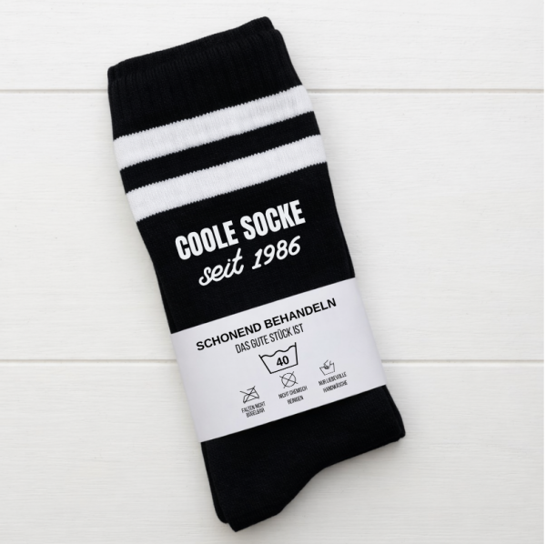 Geburtstagsgeschenk | Coole Socke seit Wunschjahr schwarz